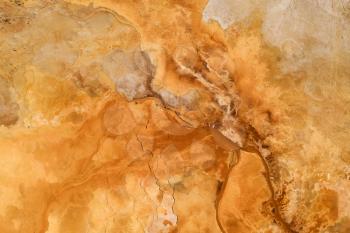 Texture of the ground with orange color. Photo in Qinghai, China.
