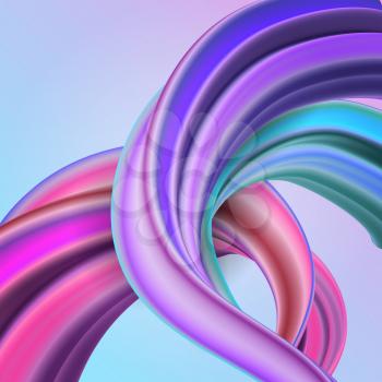 Colorful Flow Background with 	3D Fluide Curved Wave. Multicolor Liquid Curve in Art Style. Creative Artistic Template for Banner, Card, Flyer, Poster for the Modern Trend. Version Eps10 Vector Illustration 