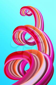 Modern Colorful 3D Flow Dynamic Curved Wave. Conceptual Background with Multicolor Swirl Line. Creative Artistic Template for Banner, Card, Poster for Fashion Design. Version Eps10 Vector Illustration