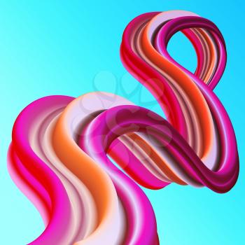 Modern Colorful 3D Flow Dynamic Curved Wave. Conceptual Background with Multicolor Motion Line. Creative Artistic Template for Banner, Card, Poster Fashion Design. Version Eps10 Vector Illustration