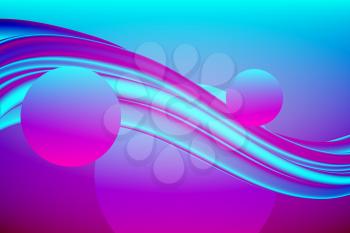 Futuristic Art. Abstract Background with Colorfuls Objects for Creative Trending Banners, Flyers, Posters, Templates. Art Elements. Circle Shapes. Fluid Design. Liquid Wave. EPS10 Vector Illustration.