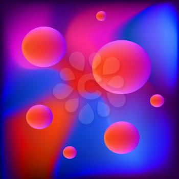 Vector Illustration Art Graphic Design. Blurred Colorful Background, Futuristic Blue, Red Colors and Circle Abstraction Vibrant Elements. Concept Card, Banners, Posters, Cover, Flyer and Templates.