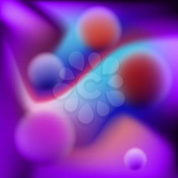 Vector Illustration Art Graphic Design. Abstract Background with Vibrant Splashing Shapes, Blue and Violet Gradient Mixture. Concept Card, Banner, Poster, Cover, Flyer, Journal, Magazine, Template.
