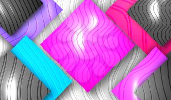 Carving Paper Design. White Minimal Background Template. Purple, Violet, Turquoise, Black Glossy Tile. Use Landing, Card, Banner, Poster, Cover, Flyer. Creative Concept 3D Art Vector Illustration.