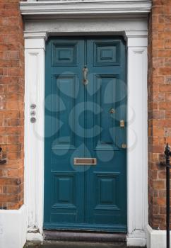 A traditional entrance door of a British house
