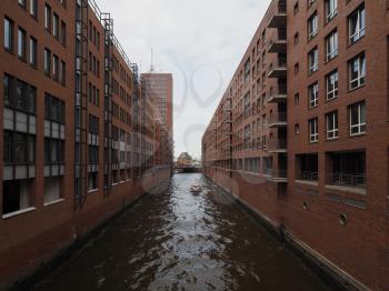 HafenCity quarter in the district of Hamburg Mitte on the Elbe river island Grasbrook on former Hamburger Hafen (Port of Hamburg) in Hamburg, Germany