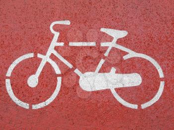 Stencil bike sign on a bicycle lane