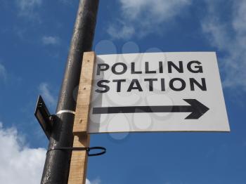 A polling Station sign in London, UK