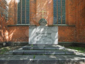 War memorial at St Marien (St Mary) church in Luebeck, Germany