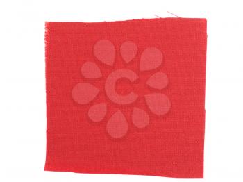 Red fabric swatch over white background