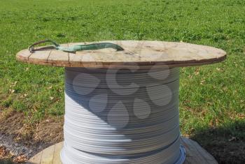 spool of fiber optics cable pipes for FTTH (Fibre to the home)