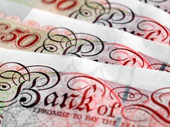 Detail of British Pounds banknotes money