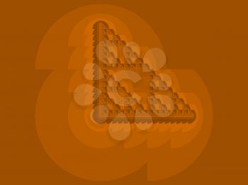 Orange Eta Sierpinski set abstract fractal illustration useful as a background