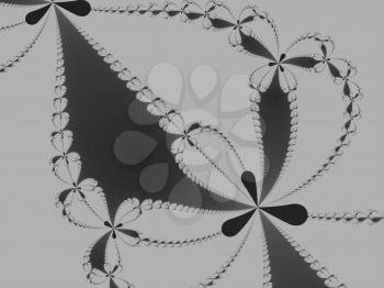 Greyscale Newton set abstract fractal illustration useful as a background