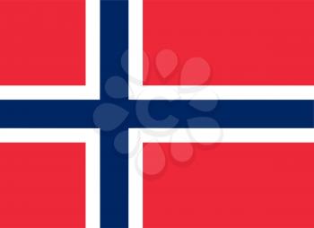 Norwegian flag of Norway - Proportions: 22:16 - Colours: Red 032 U, Blue 281 U, White
