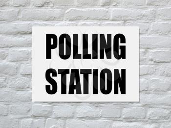 Polling station place for voters to cast ballots in general elections