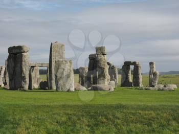 Ruins of Stonehenge prehistoric megalithic stone monument in Wiltshire, England, UK