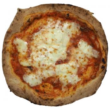 margherita aka margarita pizza traditional Italian baked food isolated over white background