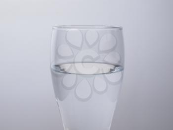 Transparent glass of clear still drinking water