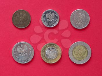 Series of Polish Zloty coins money (PLN), currency of Poland