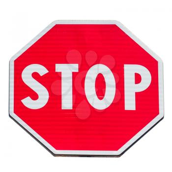 Regulatory signs, Stop traffic sign isolated over white background