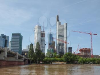 View of the city of Frankfurt am Main from the River Main