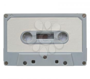 A magnetic audio tape cassette for music recording with blank label