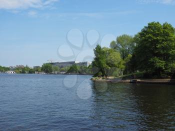 Aussenalster (meaning Outer Alster lake) in Hamburg, Germany