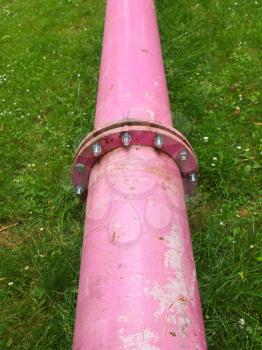 Pink water pipes in Leipzig Germany used to pump water away from buildings foundations are now a city landmark