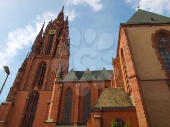 Frankfurter Dom Cathedral in Roemerberg Frankfurt am Main Germany