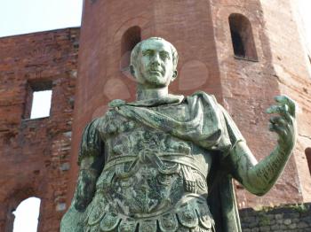 A bronze roman statue in Turin, Italy