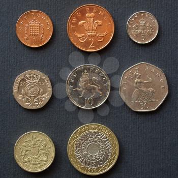 Range of British Pound coins (UK currency)