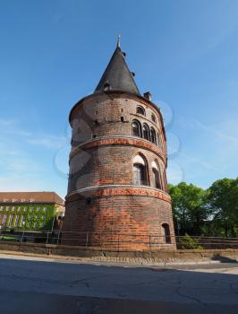 Holstentor (previously Holstein Tor, meaning Holsten Gate) in Luebeck, Germany