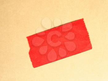blank red paper tag label or ticket with copy space
