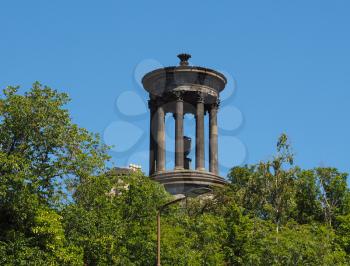 The Dugald Steward monument on Calton Hill in Edinburgh, UK