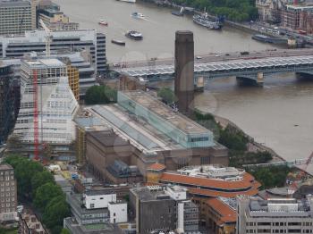 Aerial view of Tate Modern art gallery in London, UK