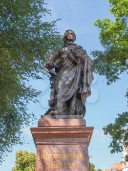 The Mendelssohn Denkmal monument to German musician Jakob Ludwig Felix Mendelssohn Bartholdy was designed by Werner Stein in 1892 in Leipzig Germany
