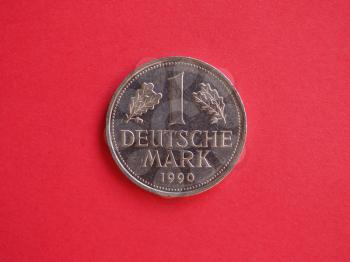 Vintage 1 deutsche Mark coin from Germany