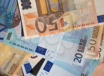 Fifty and Twenty Euro banknotes currency of the European Union