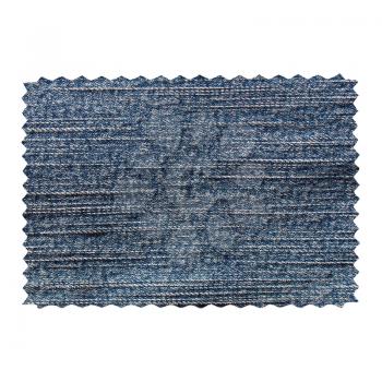 Denim fabric swatch sample isolated over white background