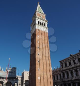 Campanile San Marco (meaning St Mark church steeple) in St Mark square in Venice, Italy
