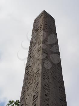 Ancient Egyptian obelisk known as Cleopatra Needle in London, UK