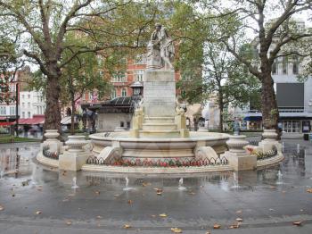 Statue of William Shakespeare (year 1874) in Leicester square London UK