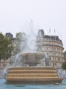 Fountains in Trafalgar Square, London, England, UK