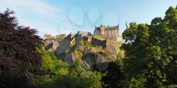 High resolution large panoramic view of Edinburgh castle in Edinburgh, UK