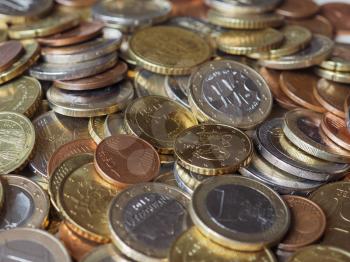 Euro coins currency of the European Union