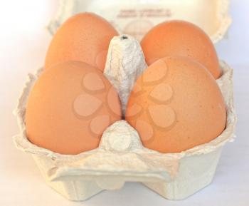 Detail of eggs in a carton box