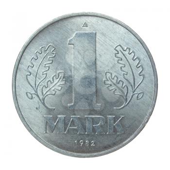 1 Mark coin from the DDR (East Germany) - Note: no more in use since german reunification in 1990