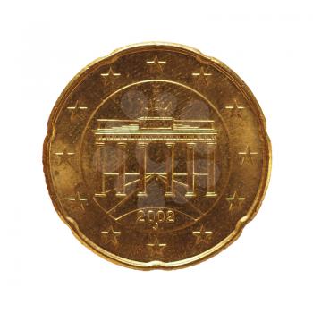 50 cents coin money (EUR), currency of European Union, Germany isolated over white background