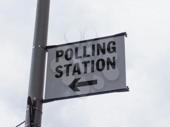 A polling Station sign in London, UK